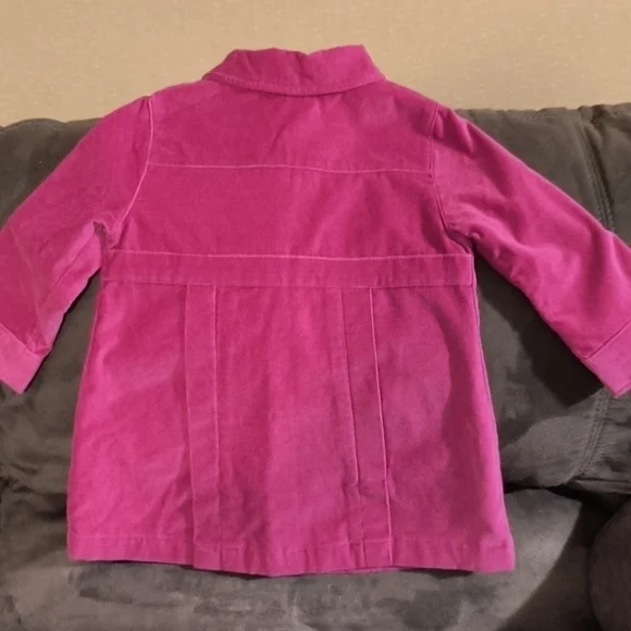 george Pink Little Girl Velour Coat For 24 monts - Picture 6 of 13